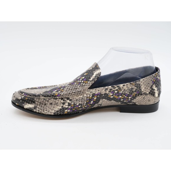 Vince Camuto Loafers Womens 8.5 Jendeya Gray Snake Print Leather Apron Toe Shoes - Picture 5 of 11